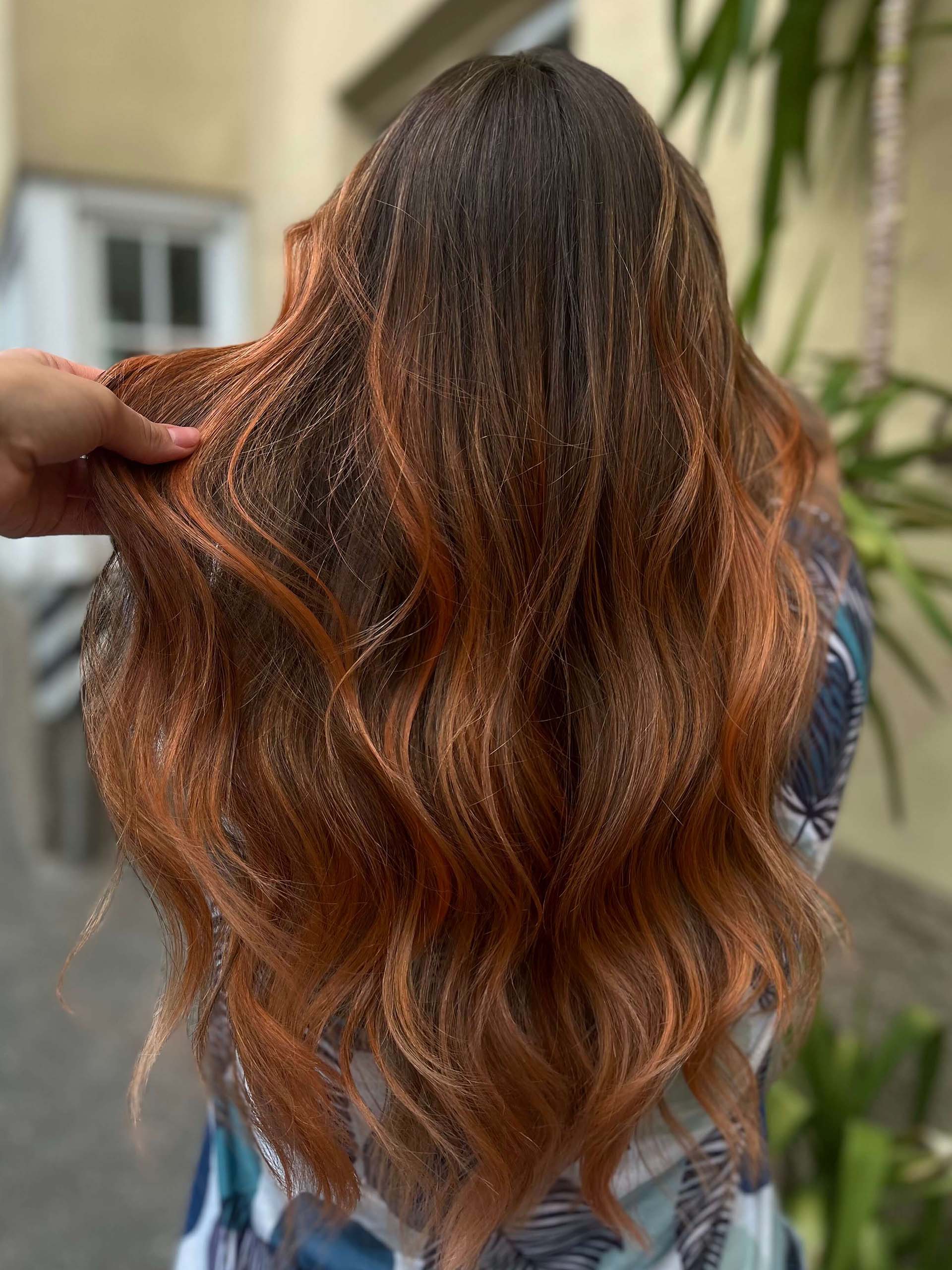 orange hair balayage